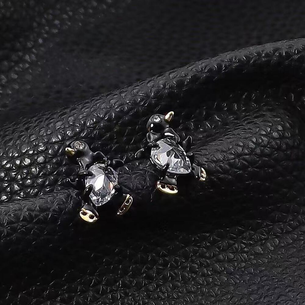 Alexis Bittar Gold Tone Crystal Stud Earrings